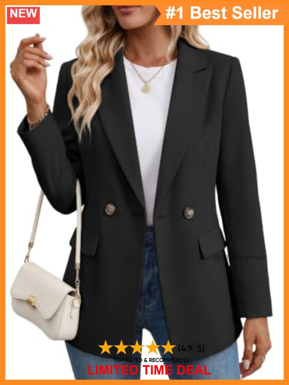 Oversized Double Breasted Blazer Long Sleeve Business Casual Suit Jacket